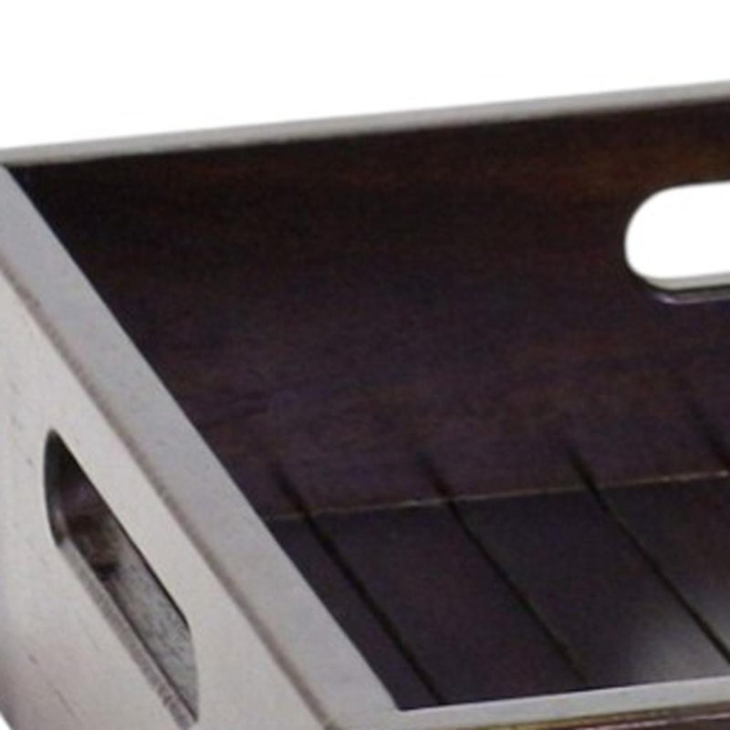 16" Black Solid Wood Organizing Box