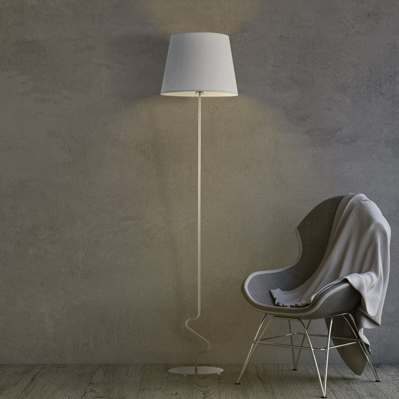 Koga 174cm Traditional Floor Lamp, Red, White