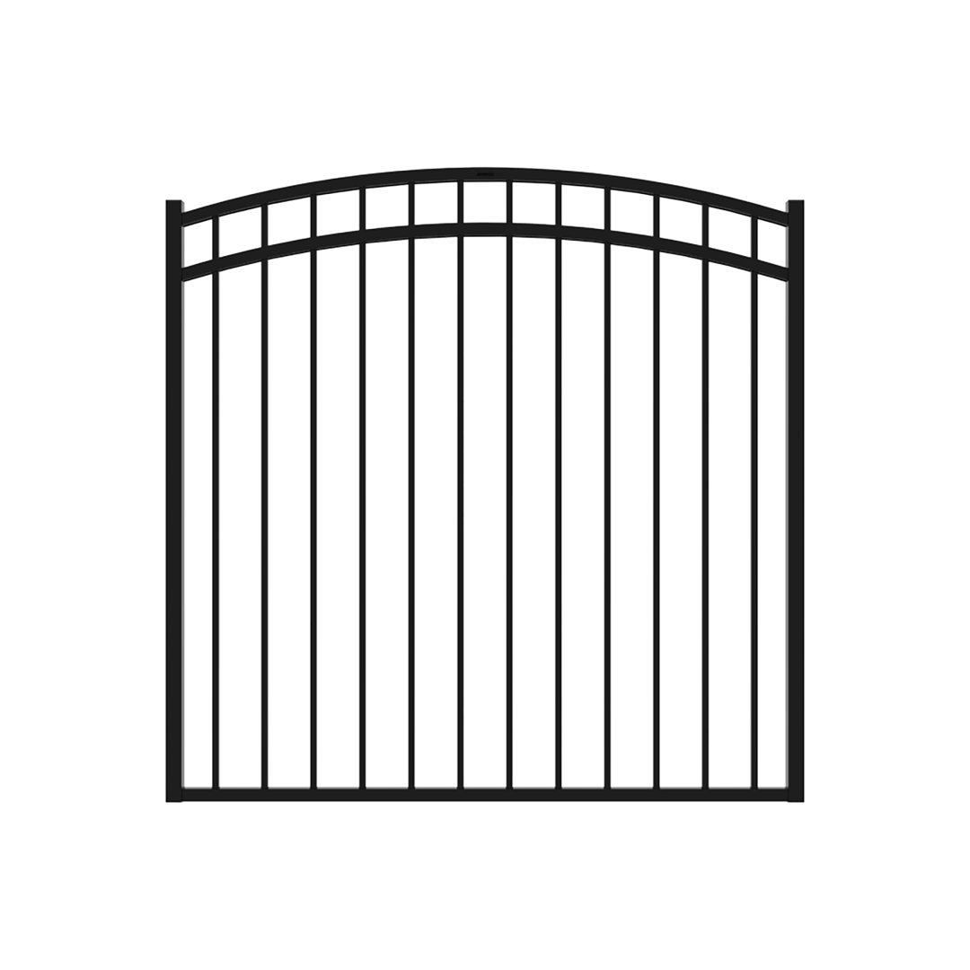Versai 4.5 ft. H Gloss Black Steel Metal Fence Arched Walk Gate Fortress Building Products