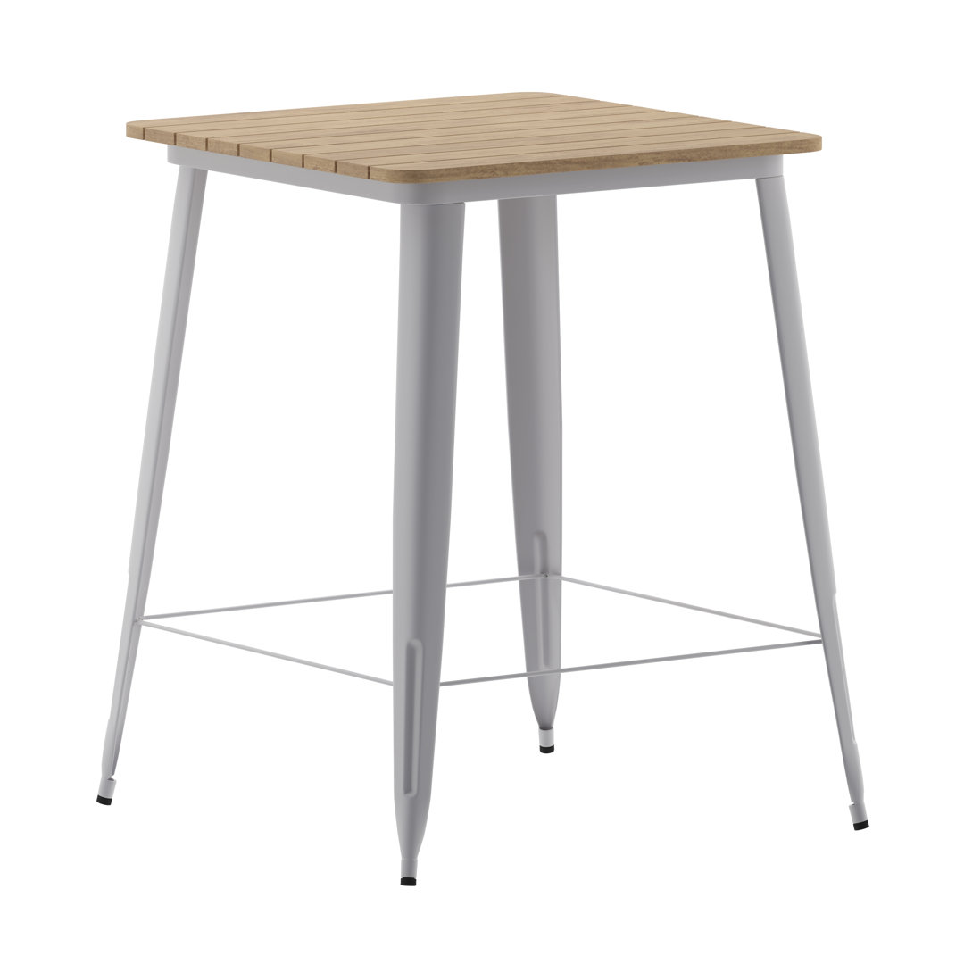 Gwennette 31.5" Square Commercial Poly Bar Top Restaurant Table with Steel Frame Williston Forge 