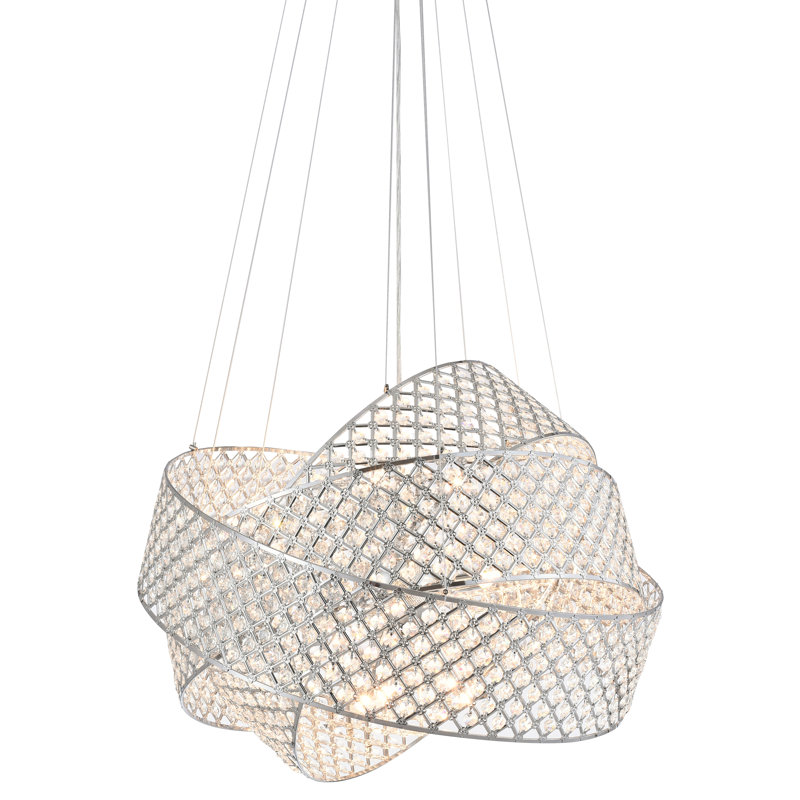 Rejtano Transitional 9-Light Crystal Shade Chandelier 