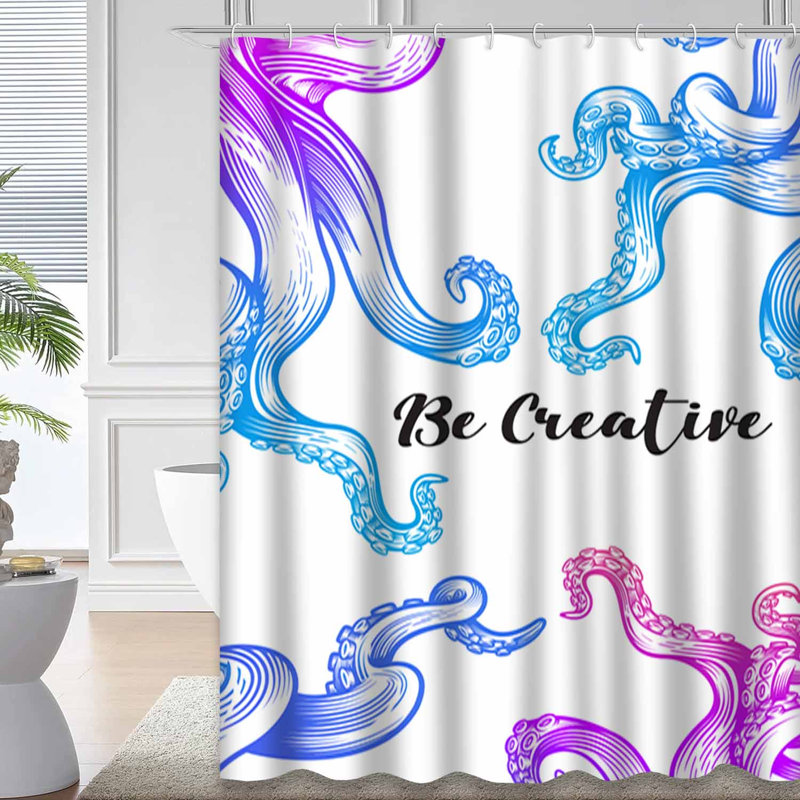 Rideau de douche avec 12 crochets Tentacles, L 72 po x l 84 po