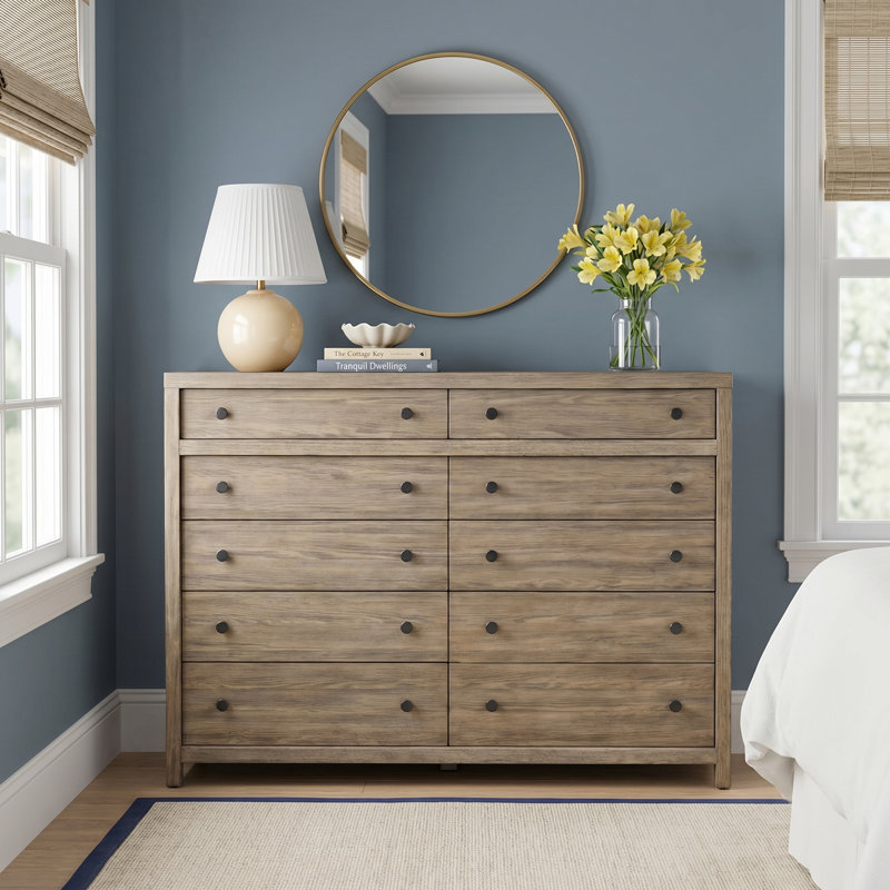 Baxley 68'' W 10 - Drawer Dresser, Brown