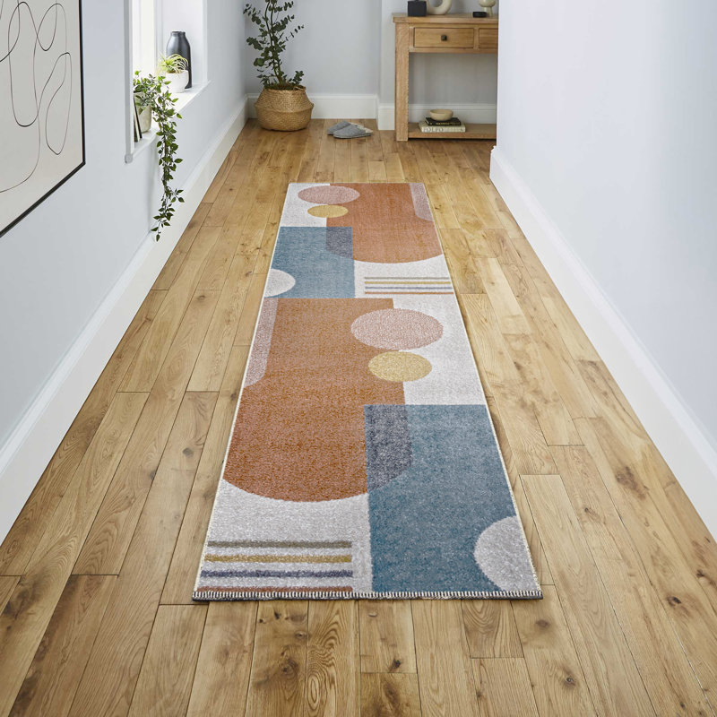 Tapis crème / multicolore lavable à la machine Graycen, Tapis de couloir 2 pi x 7 pi 10 po