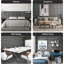 Peel and Stick Upholstered Wall Panelling in Grey Linen Polyester Blend Textured-98674239