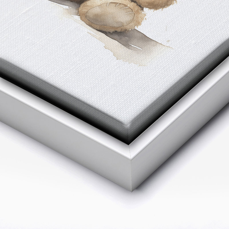 Ourson en peluche, Canvas, White Framed, 08"H x 10"W