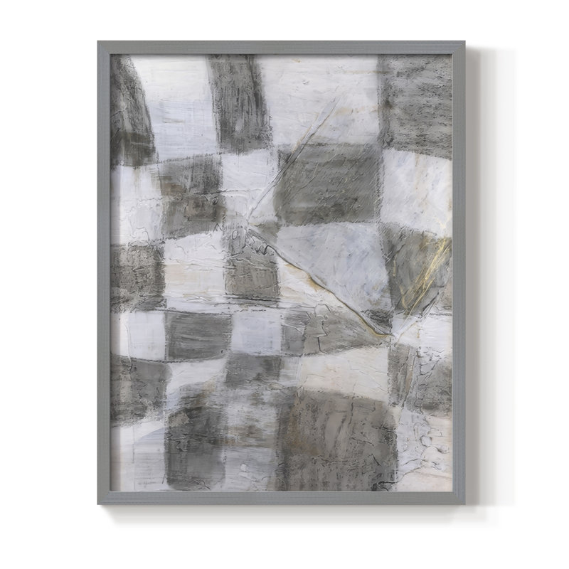 «Rustic Textile II», reproduction encadrée - bois massif, Gris, H 11 po x l 9 po