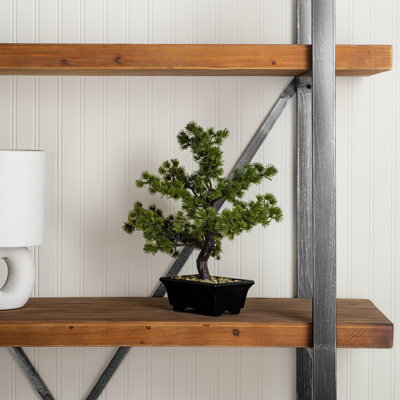 12" Artificial Potted Pine Bonsai Tree