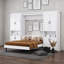 Lit escamotable double en bois avec tablettes, armoires et lattes-185977805