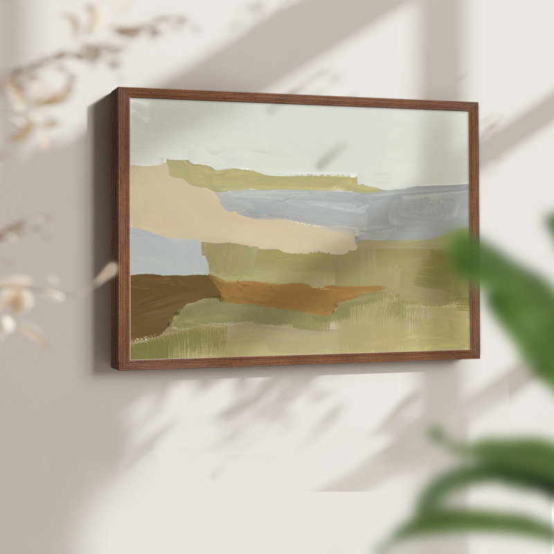 Stacked Landscape IV - Reproduction encadrée - Restickable, H 22 po x l 28 po, Noyer