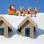 Père Noël sur traîneau gonflable intérieur / extérieur