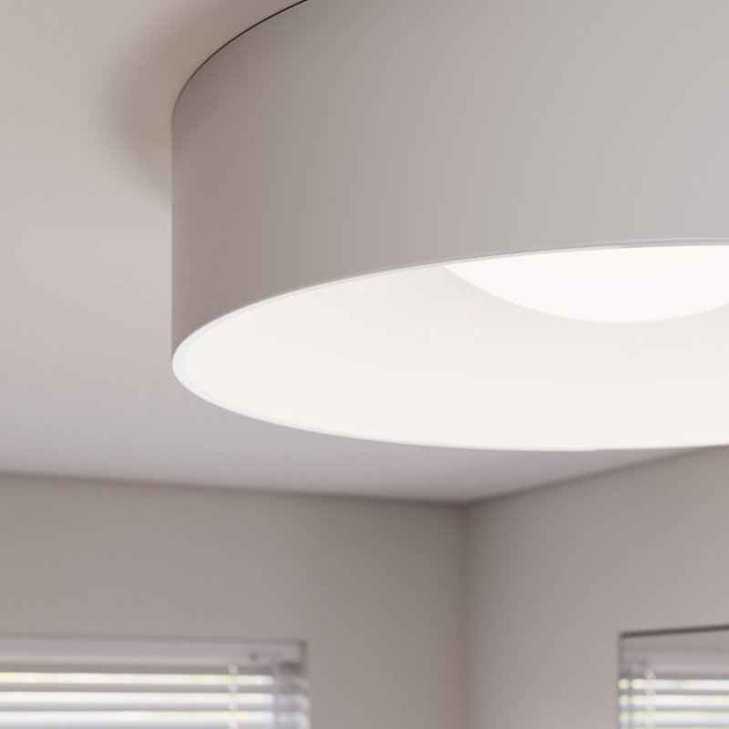 Ilios 1 - Light LED Flush Mount, Satin White, 5" H x 18" W x 18" D
