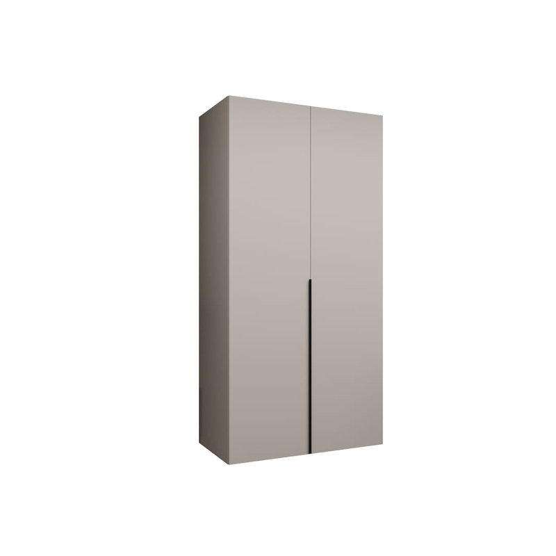 Oak Artisan Bia I Hinged Door Wardrobe 100cm - Warm Woodgrain Minimalism, Cashmere