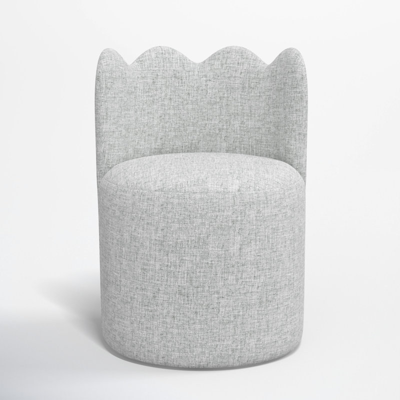 Dahlia Wavy Back Dining Chair, Zuma Pumice Textured Linen
