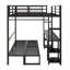 Lit superposé en métal / lit mezzanine avec bureau et tablettes, utilisations multiples se pliant dans un canapé avec DEL et USB