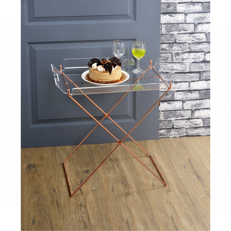 Table-plateau en acrylique et cuivre transparent Cercie