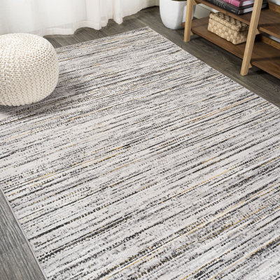 Loom Modern Strie' Gray/Black Rug