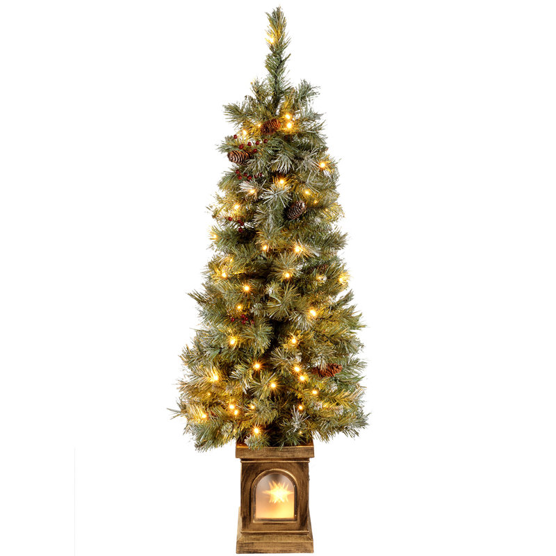 3.94' H Lighted Artificial Spruce Christmas Tree