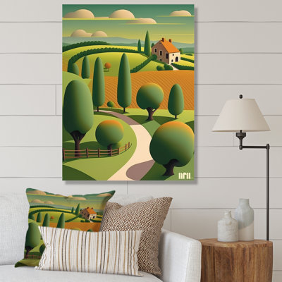 Paysage abstrait de Road To Mountain Village I sur toile