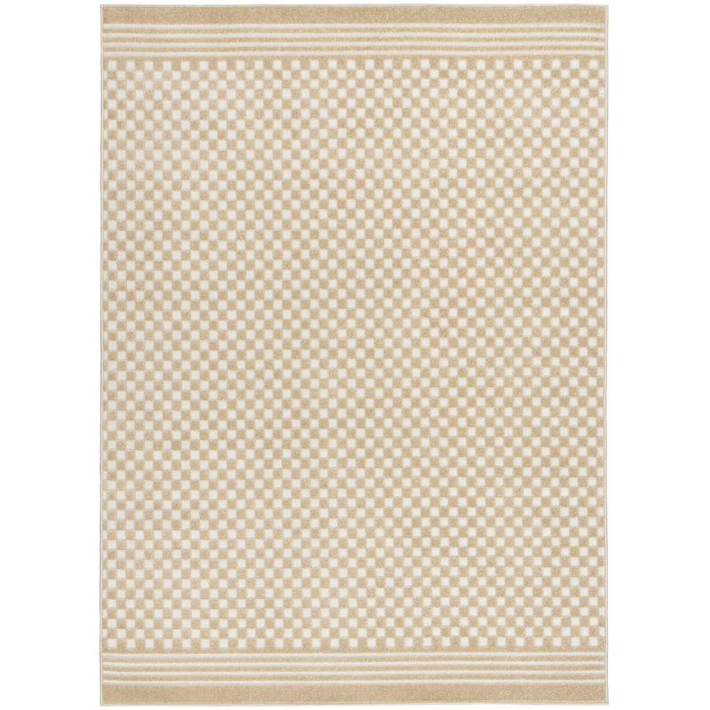 Tapis taupe Ebern Designs, Rectangle 5 pi 3 po x 7 pi