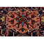 Tapis décoratif en laine de conception unique noué à la main des années 1950 Heriz rouge/noir 4 pi 7 po x 6 pi 2 po