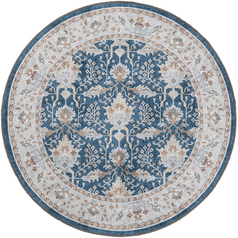 Mochnick Performance Chenille Floral Indoor Rug, Round 3'6" x 3'6"