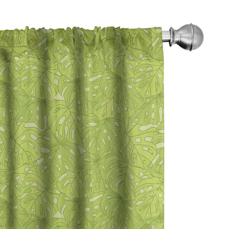 Tropic Floral Semi-Sheer Rod Pocket Curtain Panels, 28" x 95"