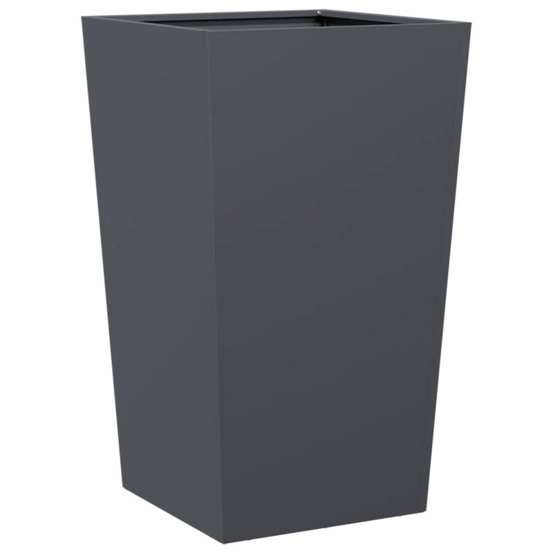 Asua Metal Planter Box, Anthracite, 75cm H x 45cm W x 45cm D