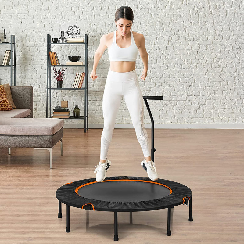 Oglethorpe Freeport Park 120cm Round Fitness Trampoline with Handlebar