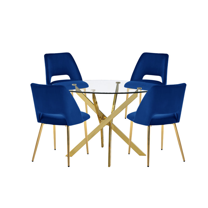 Ensemble repas pour 4 personnes, Bleu marine