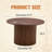 27.5" Round Coffee Table With Hidden Storage, Modern Fluted Drum Center Table, Wood Grain MDF Accent Table For Living Room Bedroom Apartment (Walnut/Dark Wood)-1811312664