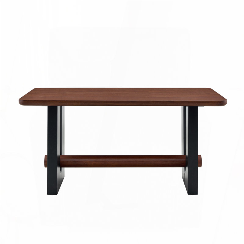 Compact Two-Tone Walnut & Black Dining Table