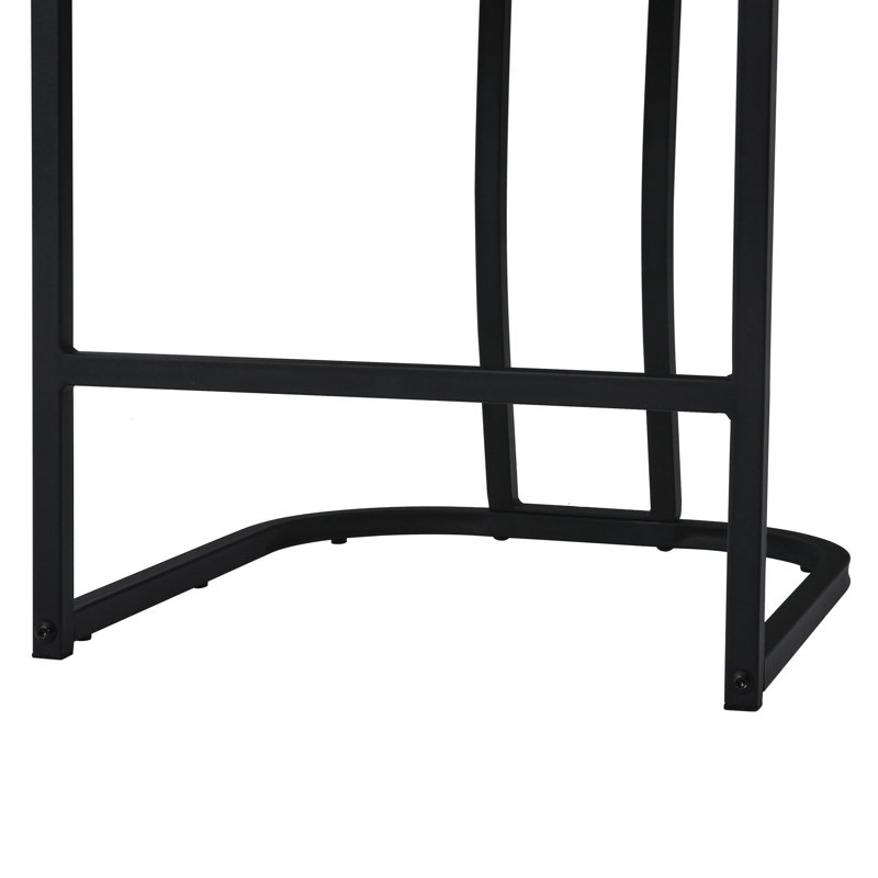 Tabouret de comptoir en métal Donicia, Similicuir / brun jaunâtre, 2
