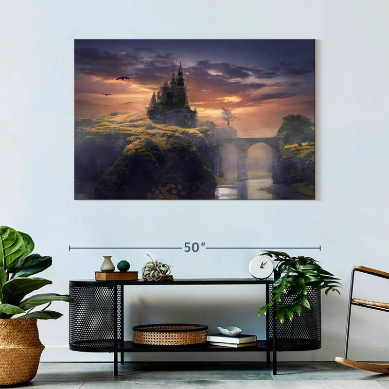 Lilie Castle Fantasy Landscape, 32" H x 48" W