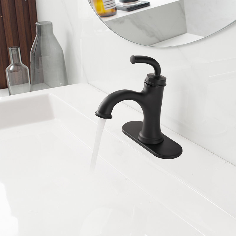 Single Handle Bathroom Faucet, Matte Black