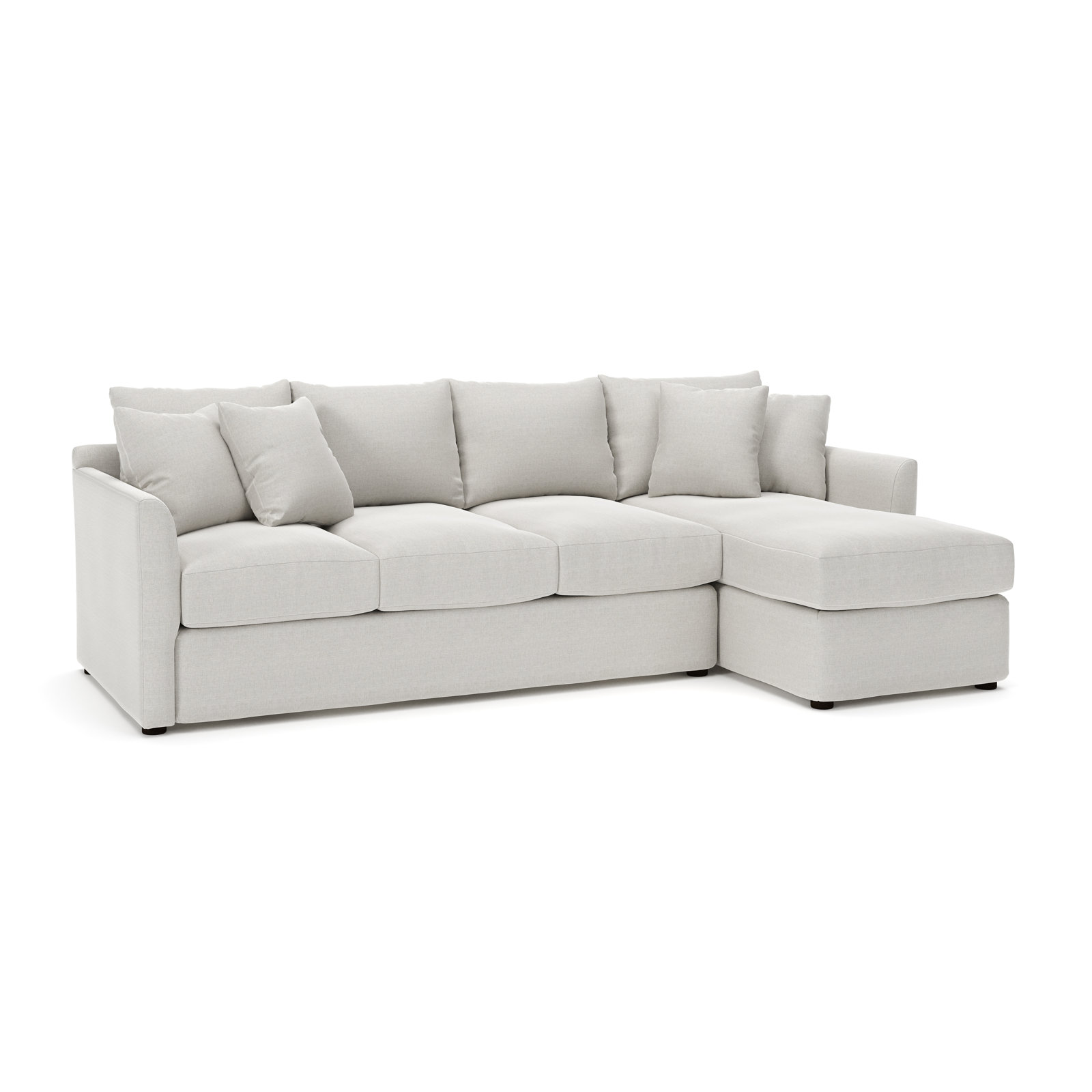 Cecelia Upholstered Chaise Sectional, Right Hand Facing, Drusky Ivory Sustain® Basketweave