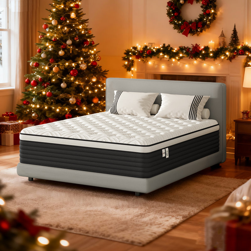 Matelas en mousse à mémoire de forme hybride dans une boîte avec matelas à ressorts 12 po, Lit simple, 12"
