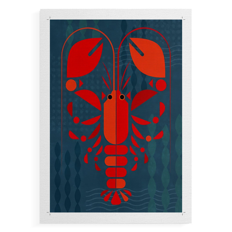 Geo Lobster II - Impression sur toile seulement - NON CADRE, H 60 po x l 40 po