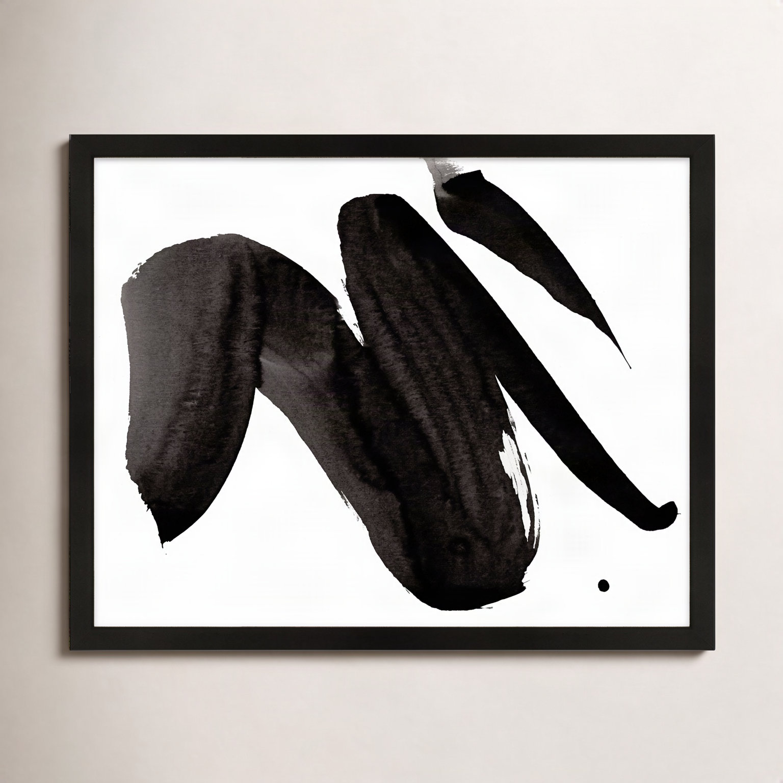 Dancers 2 Painting by Jacques Pilon, Black Framed, 20" H x 25" W x 1.25" D