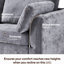 Modulaire de style victorien en chenille grise, 2 sièges, structure en bois, élégant tissu en chenille de décoration avec accoudoirs roulés et détachable