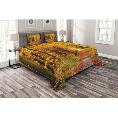 Yellow/Brown 100% Microfibre Bedspread