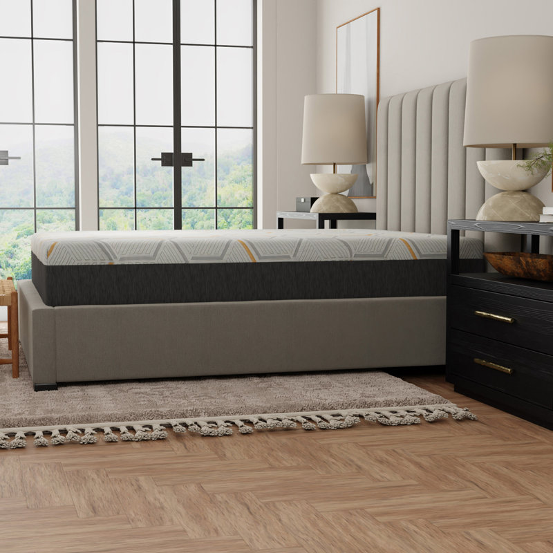 Matelas en mousse viscoélastique gélifiée 14 po avec support de bord et mousse Air Ridge, Très grand lit, 14"