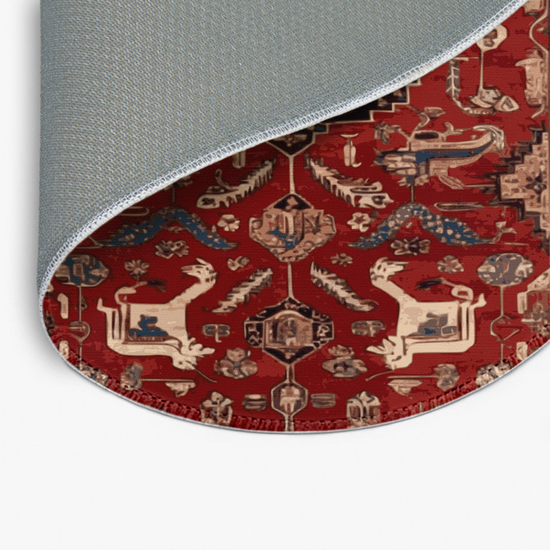 Tapis d'intérieur et d'extérieur brun Persian, Rond 5 pi