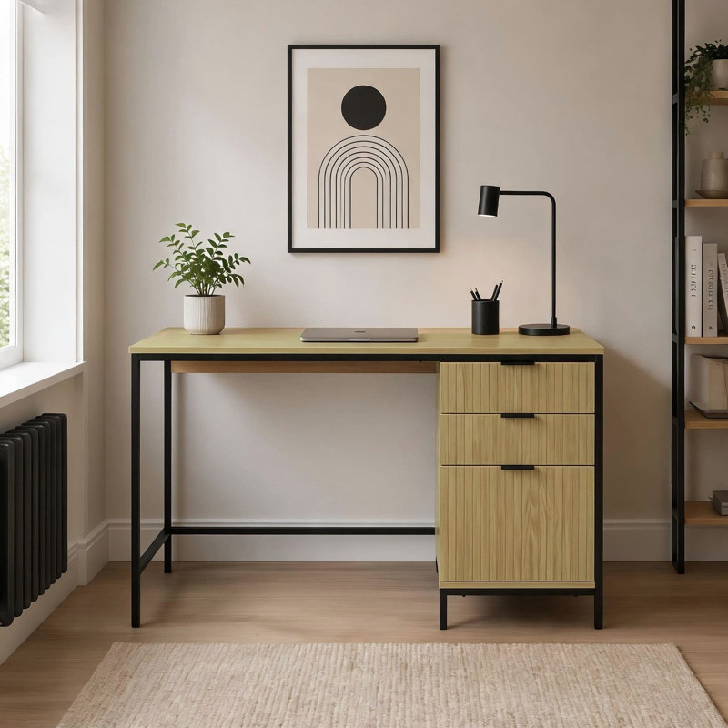 Steel Frame 3 Drawer Computer Desk