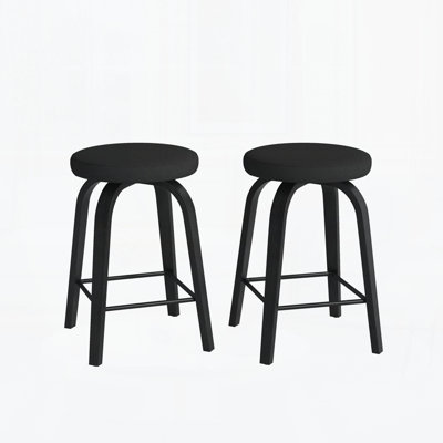 Swivel Bar Stools Set of 2, Counter Height Backless 26 Inch Bar Stool