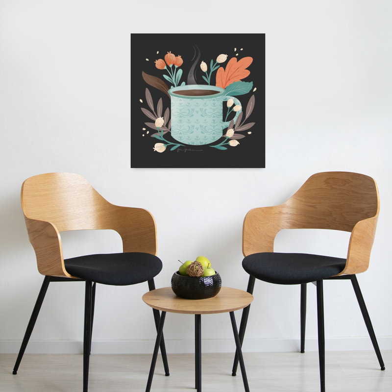 Mélange moderne V avec art bleu-brun, H 24 po x l 24 po