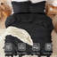Ensemble de couette à volants Suncomfy, format Queen, 3 pièces, style shabby chic, noir, 229 x 229 cm, couette à volants double épaisseur, douce et légère pour un confort optimal en toute saison.-137129356-137129358
