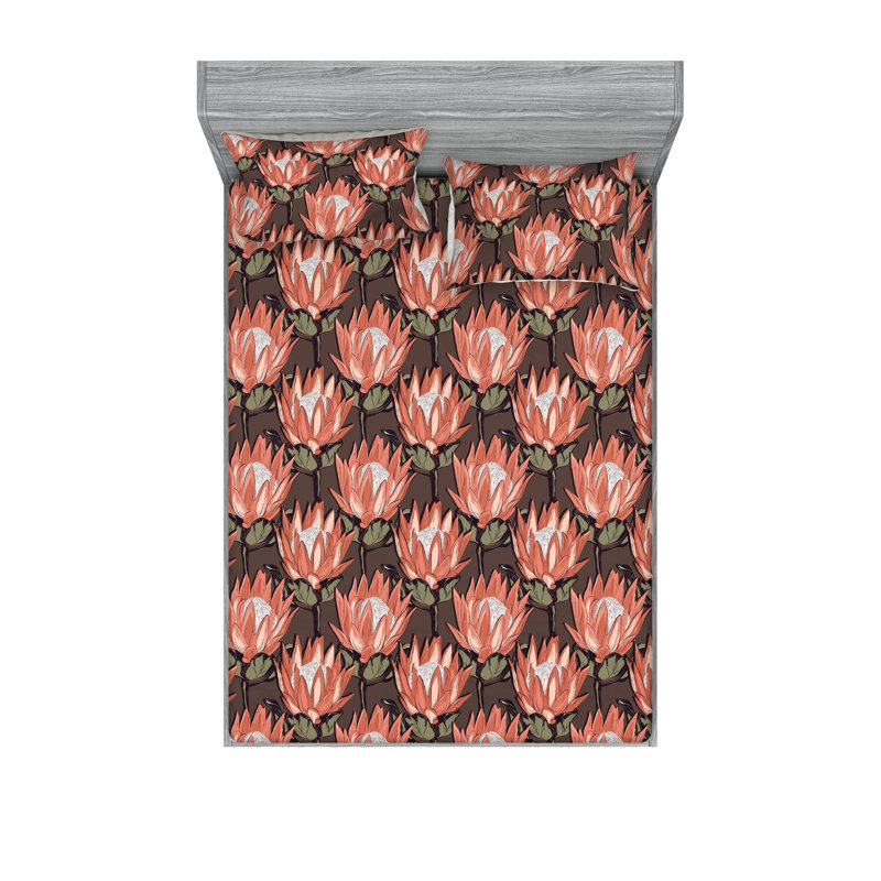 Drap-housse et taie décorative Ambesonne, Ensemble de draps très grand californien avec 2 t