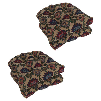 19-Inch Rounded Back Tapestry Chair Cushions (Set Of 4)