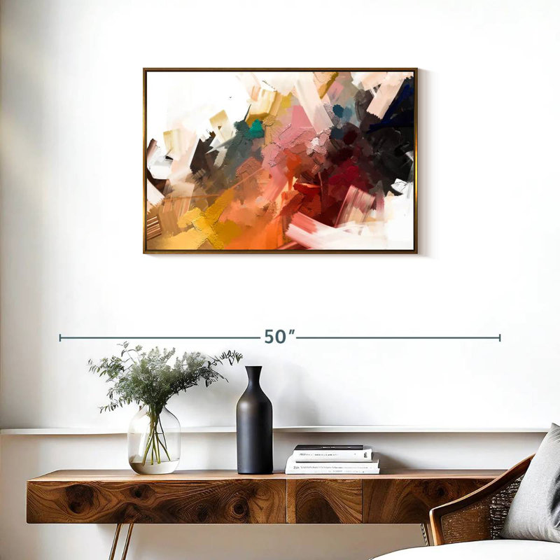 Large Giard Oil, Cadre flottant doré, 31 po x 21 po
